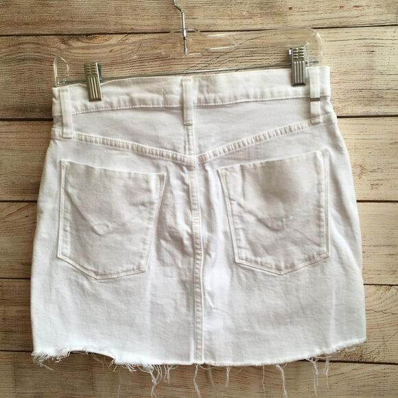 HUDSON VIPER MINI SKIRT IN WHITE DENIM - Picture 4 of 7